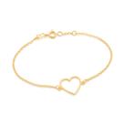 Pulseira com coração folheada a ouro mede 19 cm adulto 551709