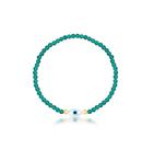 Pulseira com Cristais Búlgaros Verde e Pingente Olho Grego - Acessório Elegante Pulseira com Cristais Búlgaros Verde e Pingente Olho Grego - Acessório Elegante
