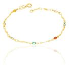 Pulseira Com Cristais Coloridos.18/20 Cm Rommanel 550643