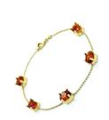 Pulseira Com Cristal Amarelo E Fio De Bolinhas Banho De Ouro 18k 3118