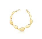 Pulseira com Gotas Lisas e Acetinadas Intercaladas Banhada a Ouro - 17,5 cm com Extensor