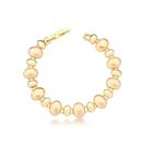 Pulseira com Ovais Lisos Acetinados Intercalados - Banhado a Ouro