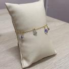 Pulseira com pedras gota 6x8- lavanda e cristal ouro