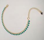 Pulseira com pedras na cor Jade Banhada em Ouro 18K