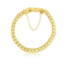 Pulseira Com Pega Ladrão Folheada A Ouro 18k