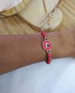 Pulseira com Pingente de Coração em Resina Cor:Tiffany