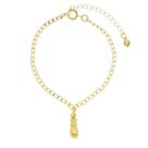 Pulseira Com Pingente de Figa Infantil Banhada a Ouro