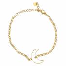 Pulseira com Pingente de Lua Vazada e Zircônia Folheada Em Ouro 18K Softjoias