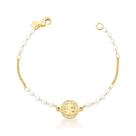 Pulseira com pingente sao bento banhado a ouro