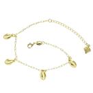 Pulseira Com Pingentes De Búzios PRI Style Folheada A Ouro 18K Antialérgica