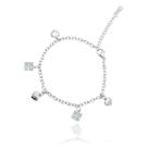 Pulseira com pingentes de coração e zircônia de aço Pulseira com pingentes de coração e zircônia de aço