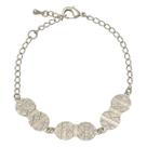 Pulseira Com Pingentes Trabalhados Folheado em Ródio Branco e em Ouro 18K Softjoias