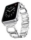 Pulseira Compatível Apple Watch 44mm Prata Elos Aro Pulseira Compatível Apple Watch 44mm Prata Elos Aro