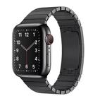 PULSEIRA COMPATIVEL APPLLEE WATCH LUXO 42 Á 45mm EM AÇO INOX PRETO