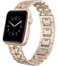 Pulseira Compatível com Apple Watch Corrente Dourado Retrô 44mm