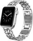 Pulseira Compatível com Apple Watch Corrente Prata 40mm
