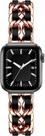 Pulseira Compatível com Apple Watch Couro Aço Trançada Dourado Rosê 40mm