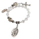 Pulseira Consagração Terço dezena cristal medalhas Nossa Senhora Lourdes Bernadete