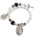 Pulseira Consagração Terço dezena cristal medalhas Santo Antônio São Francisco