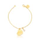 Pulseira Coração Bee Bless banhada à ouro 18 k com pingente de cristal