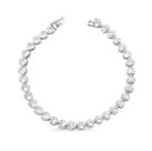 Pulseira coracao com borda zirconia 18cm joia de prata luxo exclusivo moverich Pulseira coracao com borda zirconia 18cm joia de prata luxo exclusivo moverich