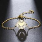 Pulseira coração feminina - banhada a ouro 18k Pulseira coração feminina - banhada a ouro 18k