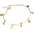 Pulseira Coração Folheado A Ouro
