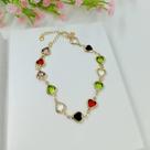 Pulseira Corações 18cm+4cm Folheado a Ouro 500582