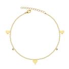 Pulseira Corações Com Zircônias Folheada A Ouro Pulseira Corações Com Zircônias Folheada A Ouro