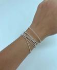 Pulseira Corda com Bolinhas Banhado a Prata (SEMIJOIA)