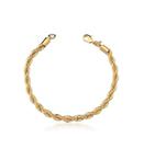 Pulseira Cordão Baiano Banhado a Ouro - 4mm, 18cm + 3cm Extensor