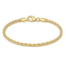 Pulseira Cordão Baiano Torcido Folheada Ouro 18k 2mm