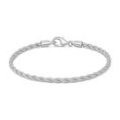 Pulseira Cordão Baiano Torcido Folheada Prata 925 2mm