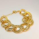 Pulseira Correntaria Grumet Dupla Estampada Banhada a Ouro 18k