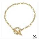 Pulseira Corrente Cadeado com Fecho T em Micro Zircônia Pulseira Corrente Cadeado com Fecho T em Micro Zircônia