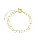 Pulseira Corrente de Corações com Fecho de Boia Banhada em Ouro 18K
