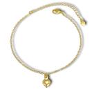 Pulseira Corrente e Coração Liso Banhada a Ouro 18k Semijoia