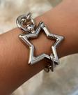Pulseira Corrente Elos Grosso Mosquetão Fecho Estrela Folheado Ouro 18k Dourado Prata Tendência Blogueira