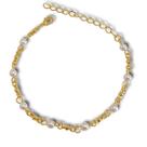 Pulseira Corrente Pérolas e Bolinha Banhada a Ouro 18K Pulseira Corrente Pérolas e Bolinha Banhada a Ouro 18K
