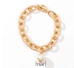 Pulseira Correntes Dourada Pérola