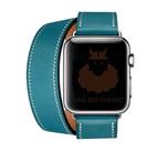Pulseira Couro Duas Voltas Double Tour Compatível com iWatch