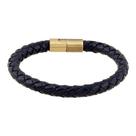 Pulseira Couro Especial Azul Escuro Bracelete Alta Qualidade
