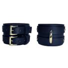 Pulseira Couro Legítimo Estilo Algemas Ajustável Fantasia Grossa Sub Resistente