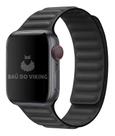 Pulseira Couro Link Compatível com Apple Watch 42mm 44mm Preta