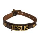 Pulseira Couro marrom Jesus Ajustável Fé Cristã Religiosa Pulseira Couro marrom Jesus Ajustável Fé Cristã Religiosa
