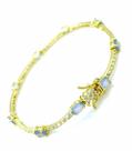 Pulseira Cristais Zirconias Dupla Trava de Segurança Banho Ouro 18k 4568