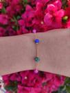 Pulseira Cristal Colorida Banhada a Ouro 18k Ref.42330