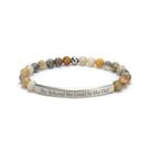 Pulseira cusurlove Inspirational Christian Bamboo Agate Silver
