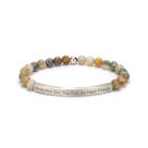 Pulseira cusurlove Inspirational Christian Bamboo Agate Women