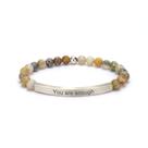 Pulseira cusurlove Inspirational Christian Bamboo Agate